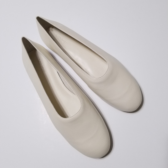 NIB VINCE Women's Maxwell Italian Leather Ballet Flats Glove Shoes in Cream - Picture 8 of 16